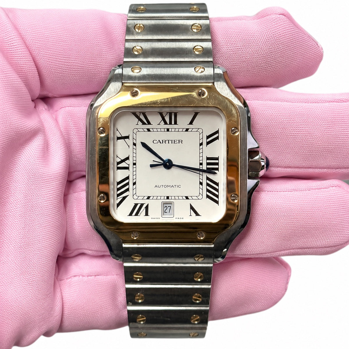 Cartier Santos de Cartier Large Silver Dial on Bracelet W2SA0009 Complete 2023
