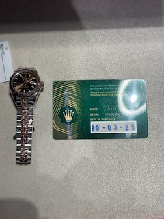 Rolex Datejust 28 Choc Stick Dial on JUBILEE 279171 Card 2025