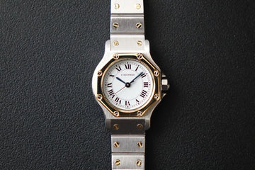Cartier Santos White Dial on Two Tone 0907
