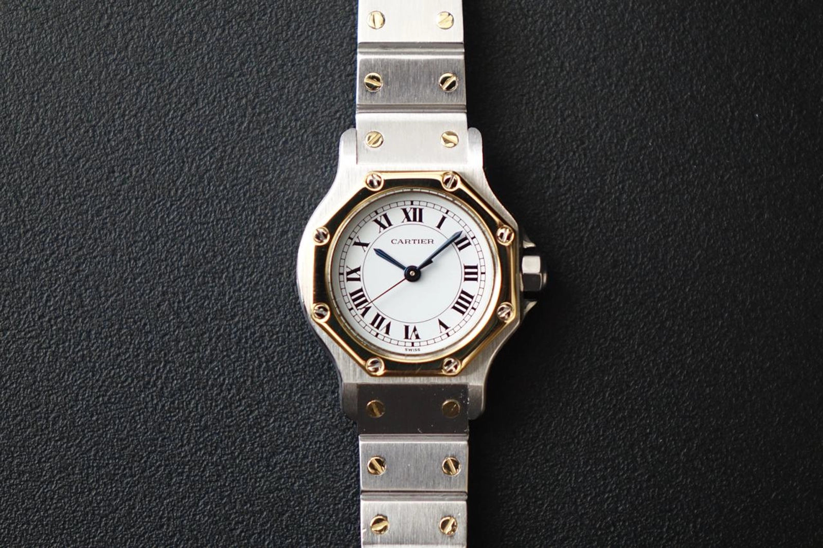 Cartier Santos White Dial on Two Tone 0907