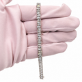 14K White Gold 10.19 CTW Lab-Grown Pear Diamond Tennis Bracelet – 7"