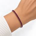 14K White Gold 9 CTW Lab-Grown Ruby Tennis Bracelet – 7"