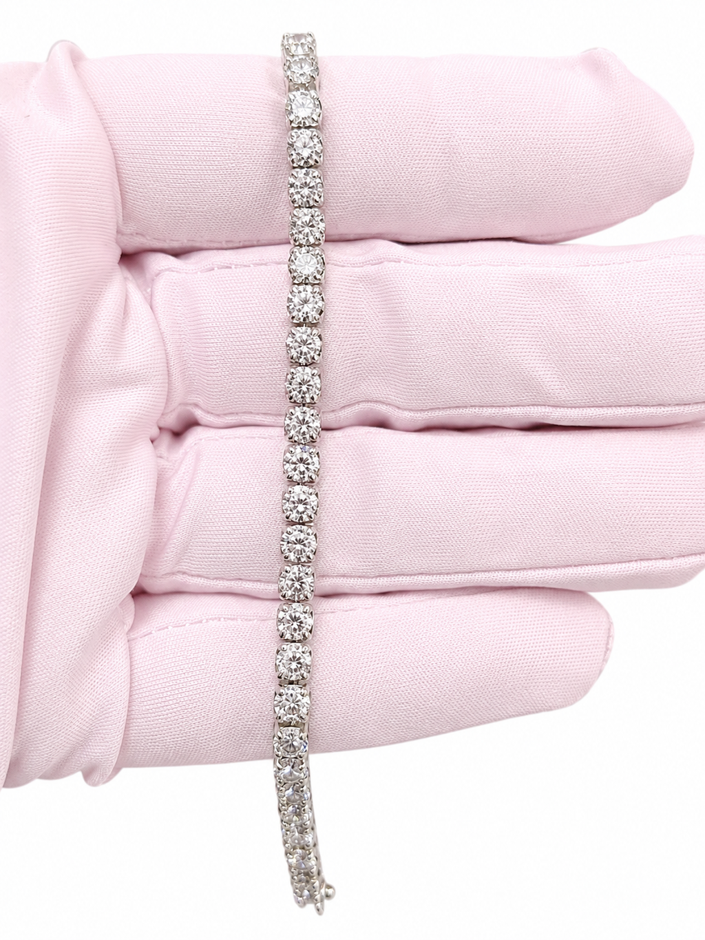 14K White Gold 12.50 CTW Lab-Grown Diamond Tennis Bracelet – 7.5"