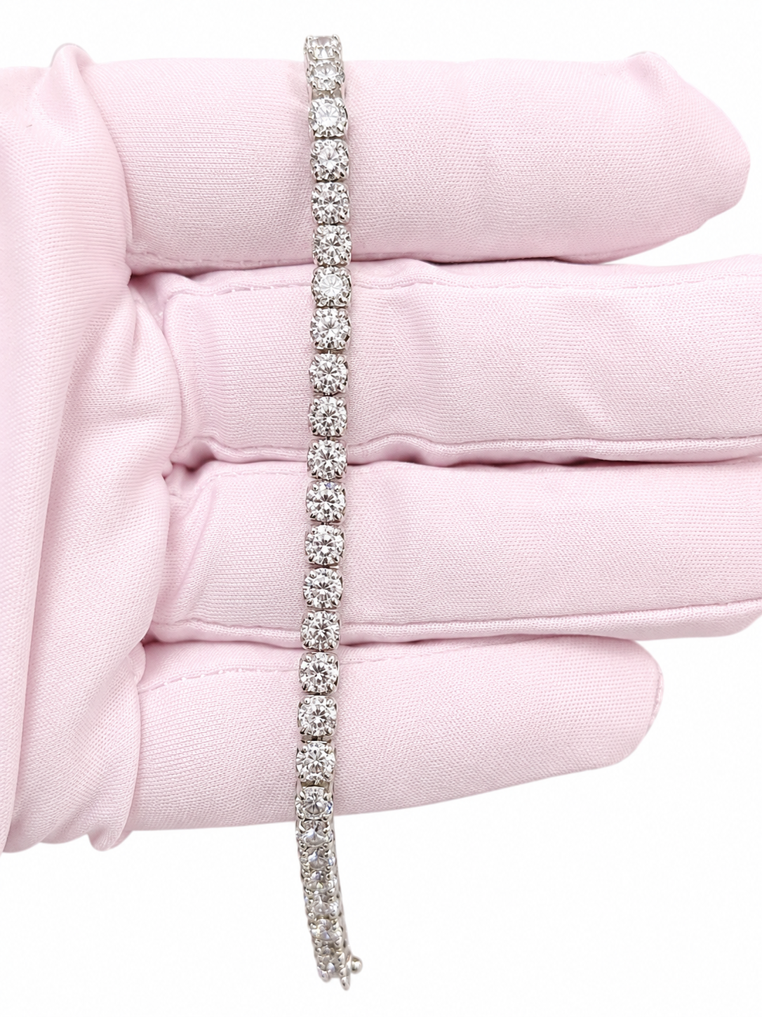 14K White Gold 12.50 CTW Lab-Grown Diamond Tennis Bracelet – 7.5"