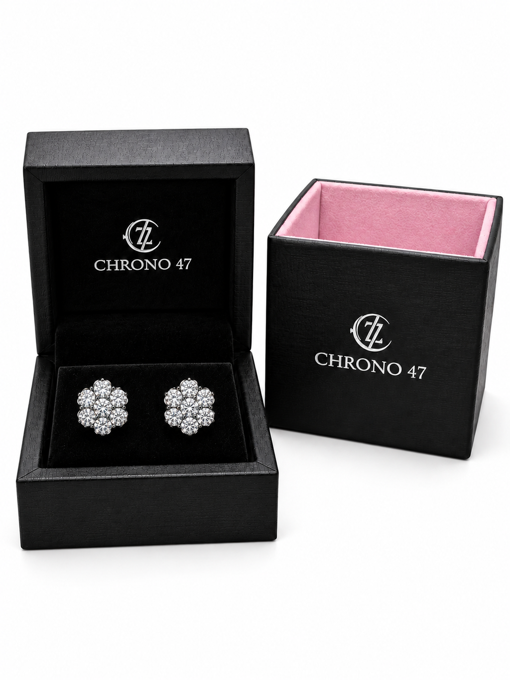 14K White Gold 7 CTW Lab-Grown Diamond Floral Stud Earrings