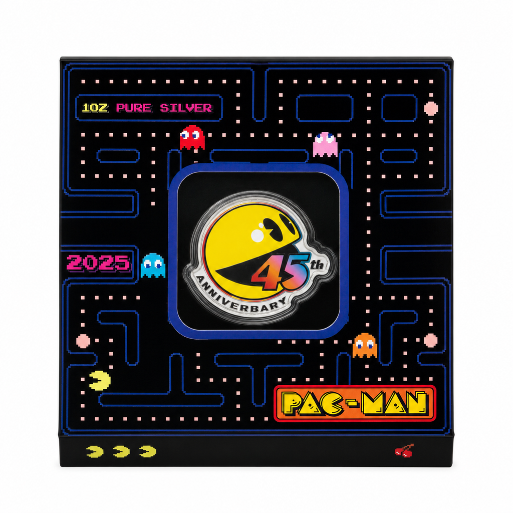 PAC-MAN 45th Anniversary 1 oz Silver Coin – Limited Edition Collectible