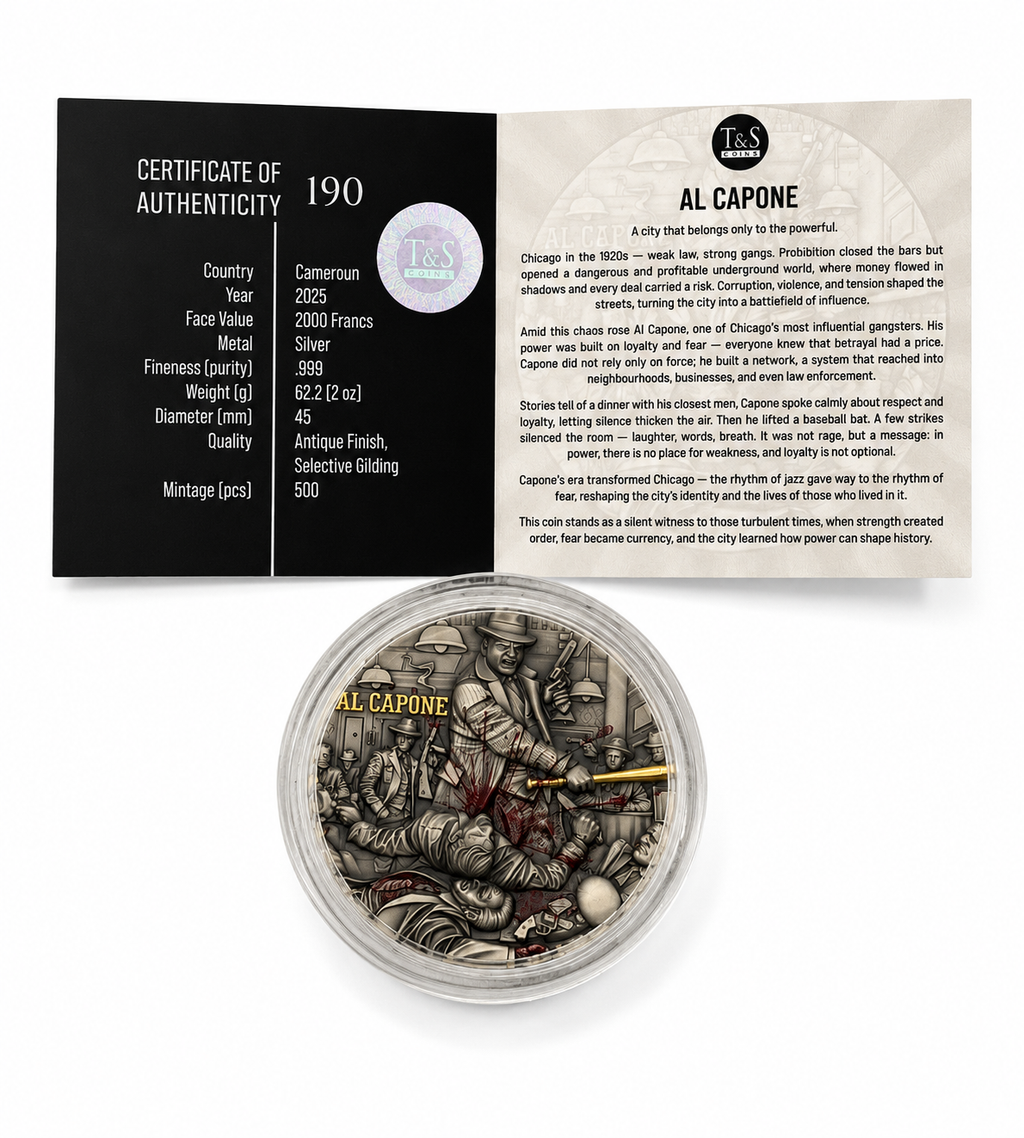Al Capone 2025 2 oz Silver Coin – Ultra Limited Mintage of 500