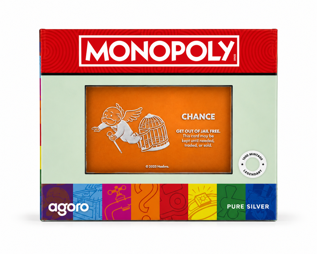 MONOPOLY 1 Troy oz Get Out Of Jail Free Card 999 Pure Silver