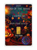 2025 Year of the Snake 1/100th oz .9999 Fine Gold Bar – Limited Edition