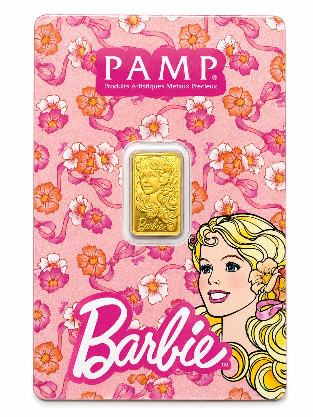 PAMP Suisse Barbie™ 1g 24KT Fine Gold Bar