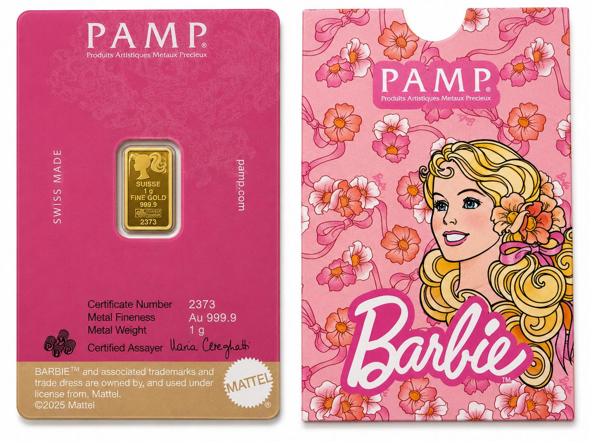 PAMP Suisse Barbie™ 1g 24KT Fine Gold Bar