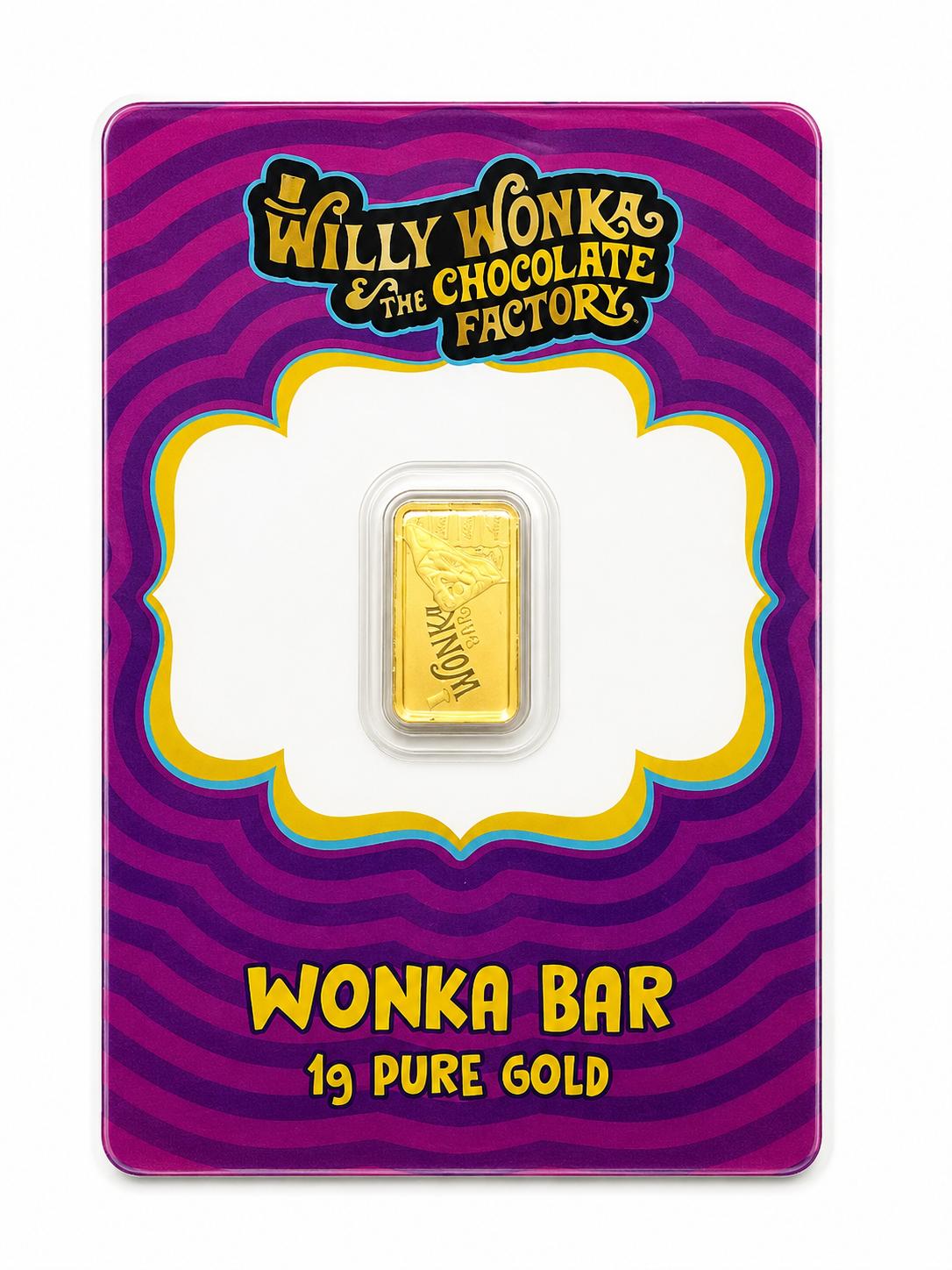 Willy Wonka & The Chocolate Factory™ “Wonka Bar” 1g 24KT Gold Bar