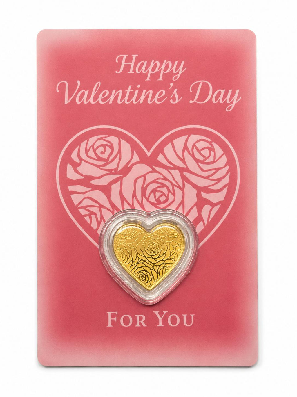Happy Valentine’s Day Heart-Shaped Gold Collectible Coin / Bar