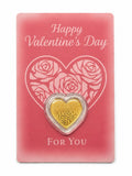 Happy Valentine’s Day Heart-Shaped Gold Collectible Coin / Bar