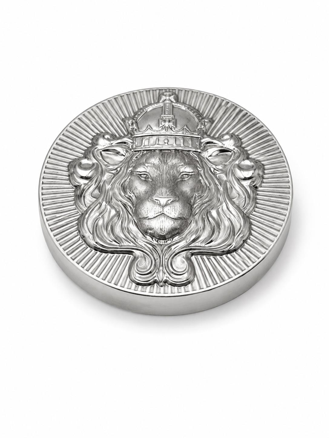 Scottsdale Mint Lion Crowned Round – 2 Troy Oz .999 Fine Silver