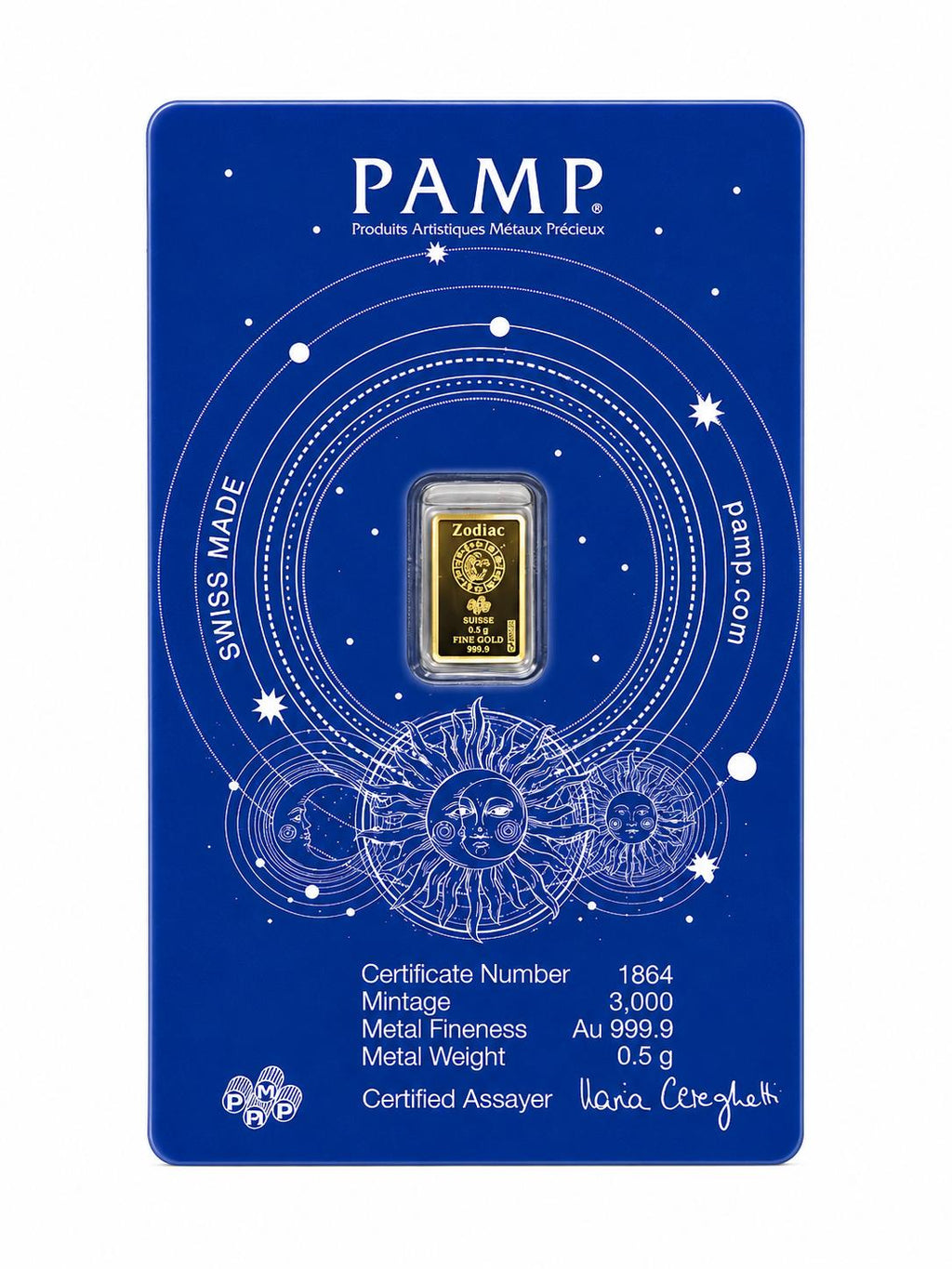 PAMP Virgo Zodiac 0.5g .9999 Fine Gold Bar