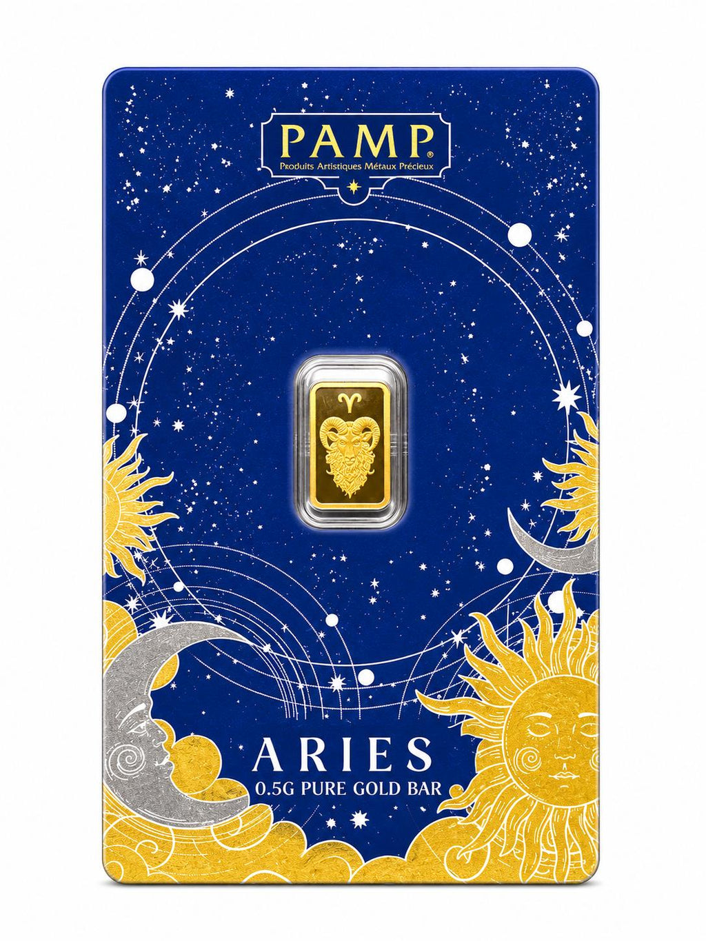 PAMP Aries Zodiac 0.5g .9999 Fine Gold Bar