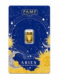 PAMP Aries Zodiac 0.5g .9999 Fine Gold Bar