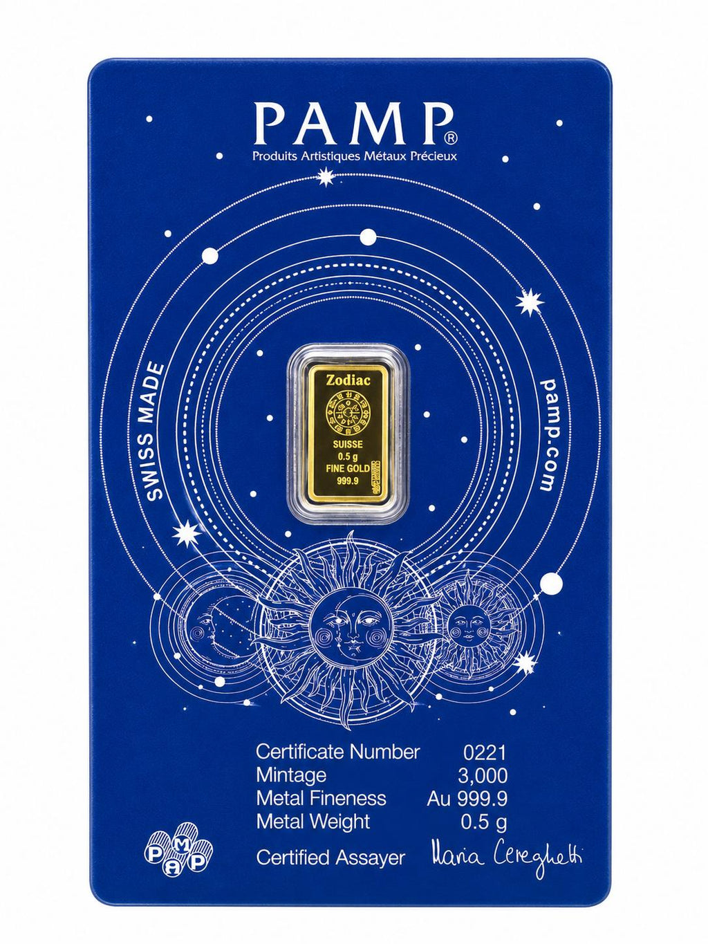 PAMP Cancer Zodiac 0.5g .9999 Fine Gold Bar