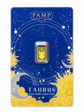 PAMP Taurus Zodiac 0.5g .9999 Fine Gold Bar