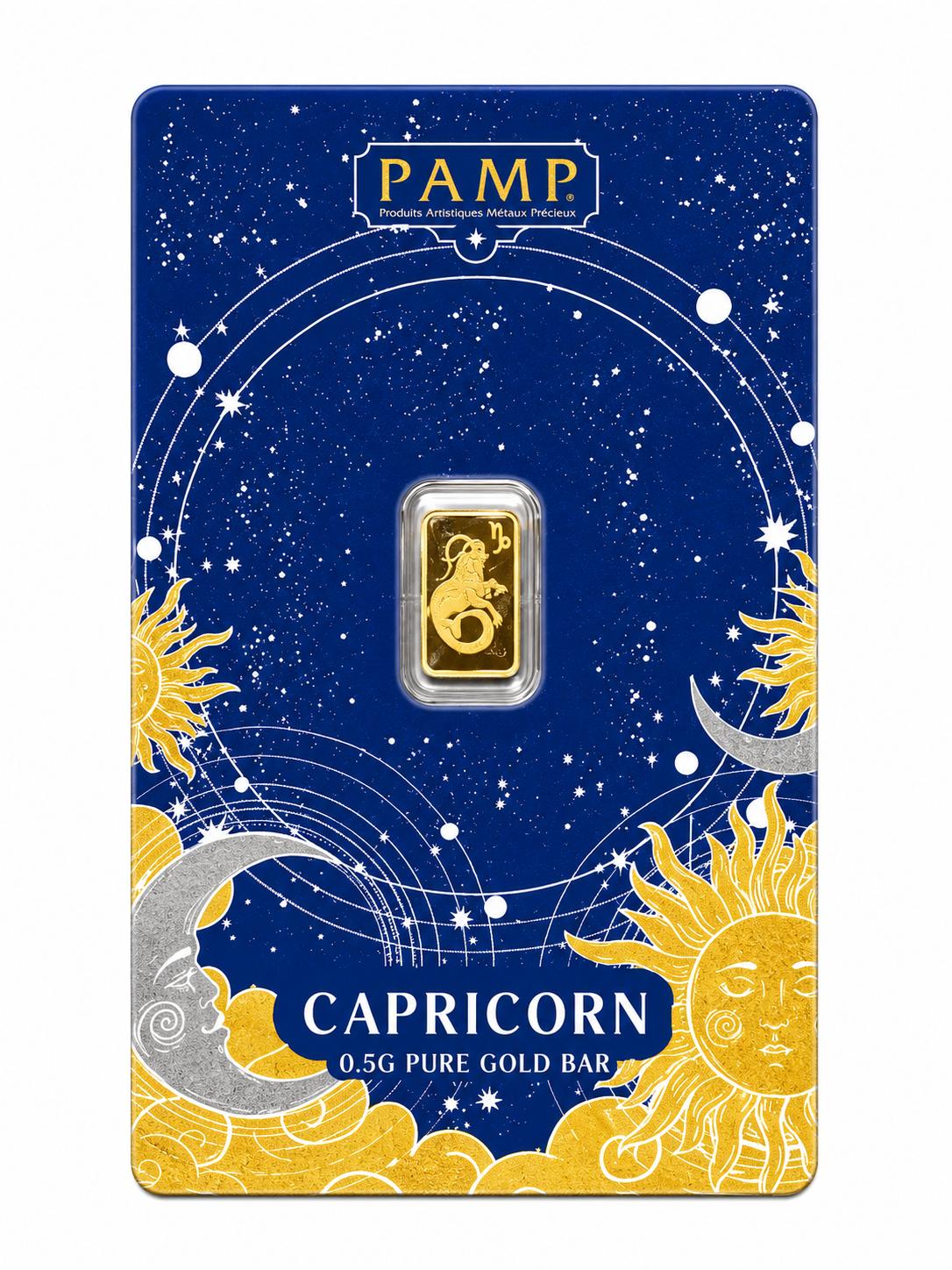 PAMP Capricorn Zodiac 0.5g .9999 Fine Gold Bar