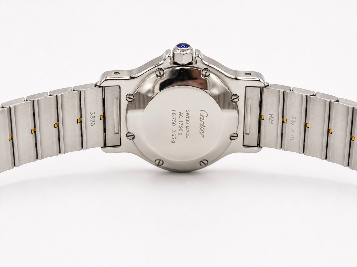 Cartier Santos Octagon White Dial on 2966