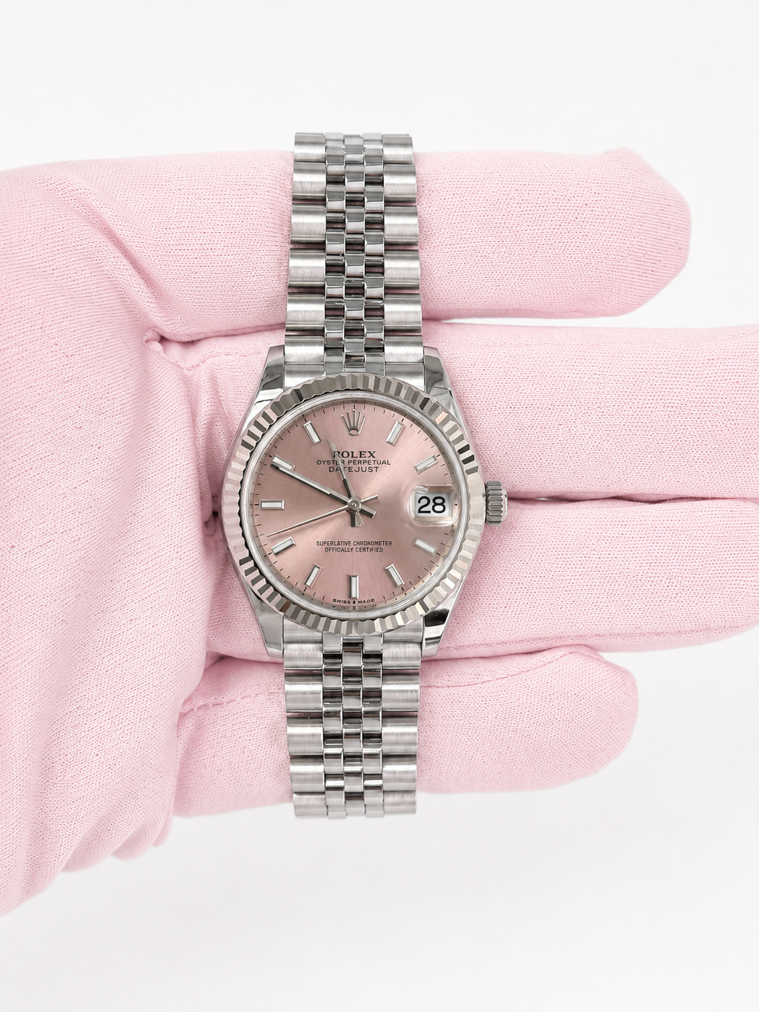 Rolex Datejust 31 Pink Index Dial on Jubilee 278274 Card 2021