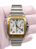 Cartier Santos de Cartier Chronograph Silver Dial on Bracelet W2SA0008 Card Open Date