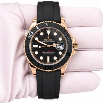 Rolex Yacht-Master Black Dial on Oyster 116655 Complete 2017