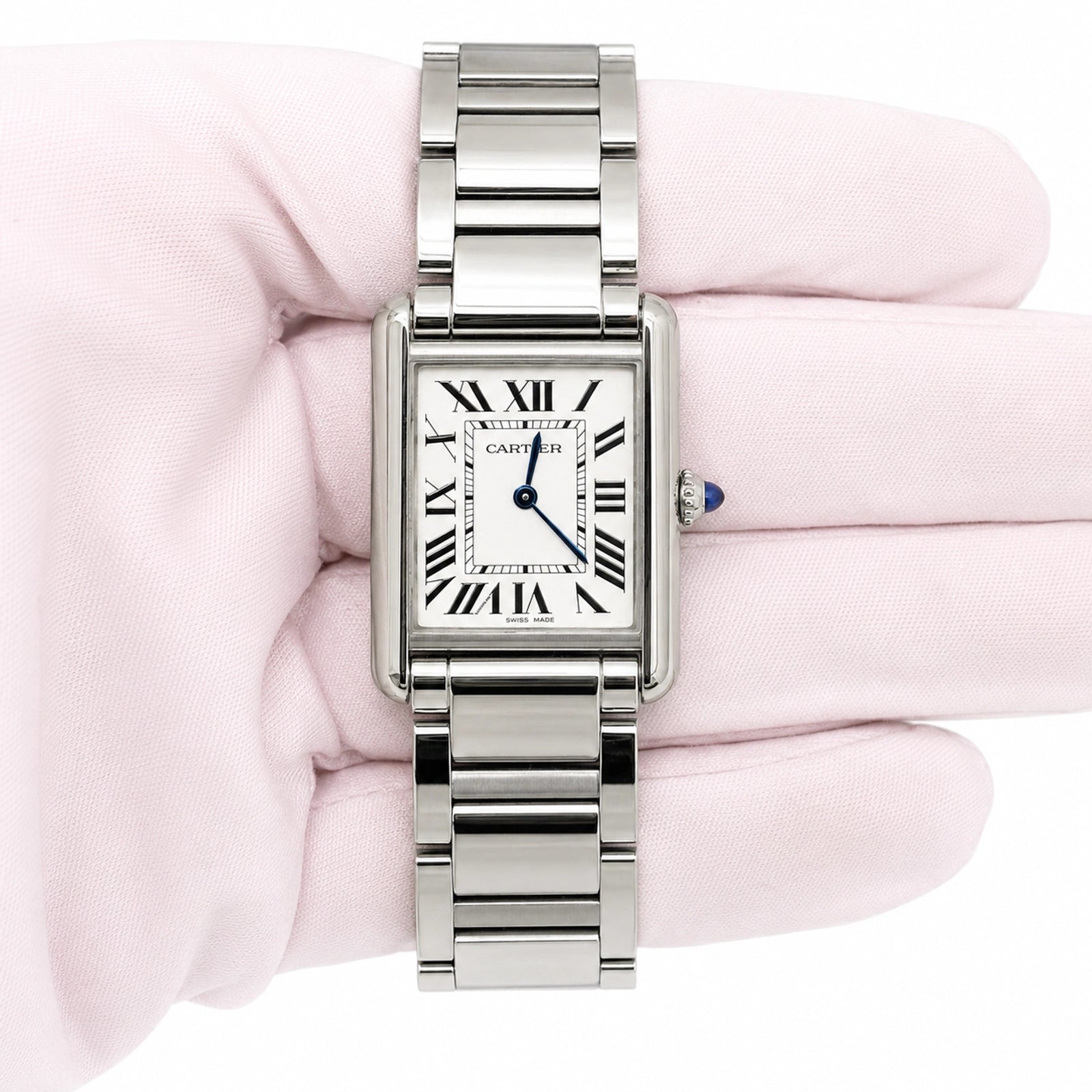 Cartier Tank Must Large Silver Dial on Bracelet WSTA0052