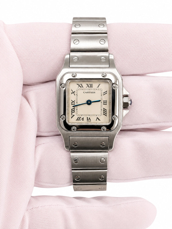 Cartier Santos Galibee White Roman Dial on Steel 1565