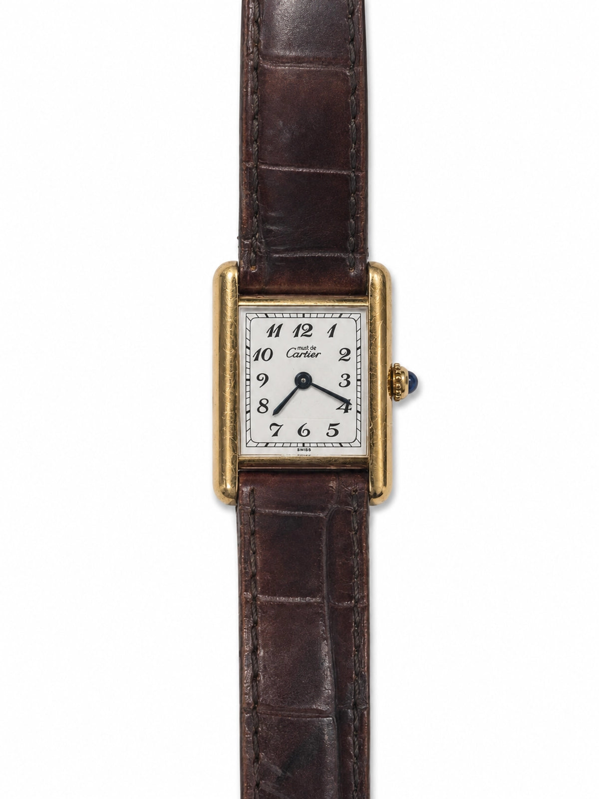 Cartier Must De Cartier Vermail Silver Dial on Brown Strap W1017354