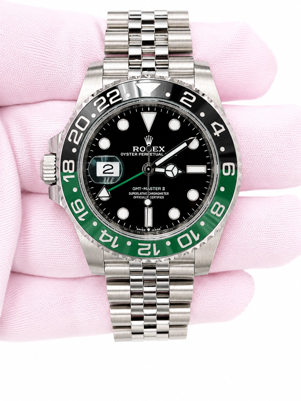 Rolex GMT-Master II "Sprite" Black Dial on Jubilee 126720VTNR Complete 2026