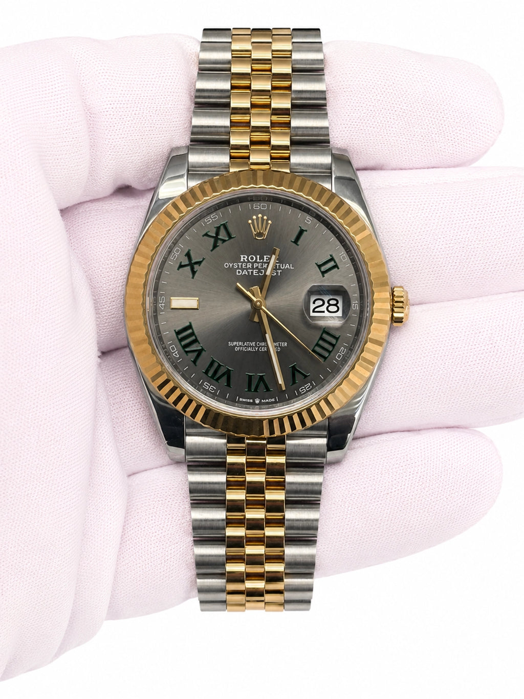 Rolex Datejust 41 Slate Green Roman Dial on Jubilee 126333 2025