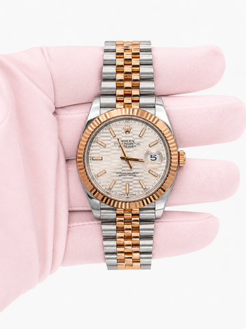 Rolex Datejust 41 White/Silver Mottif Dial on JUBILEE 126331 Card 2023