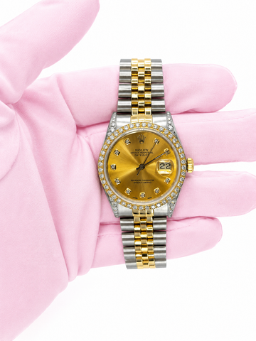 Rolex Datejust 36 Champagne Diamond Dial on Jubilee 16013