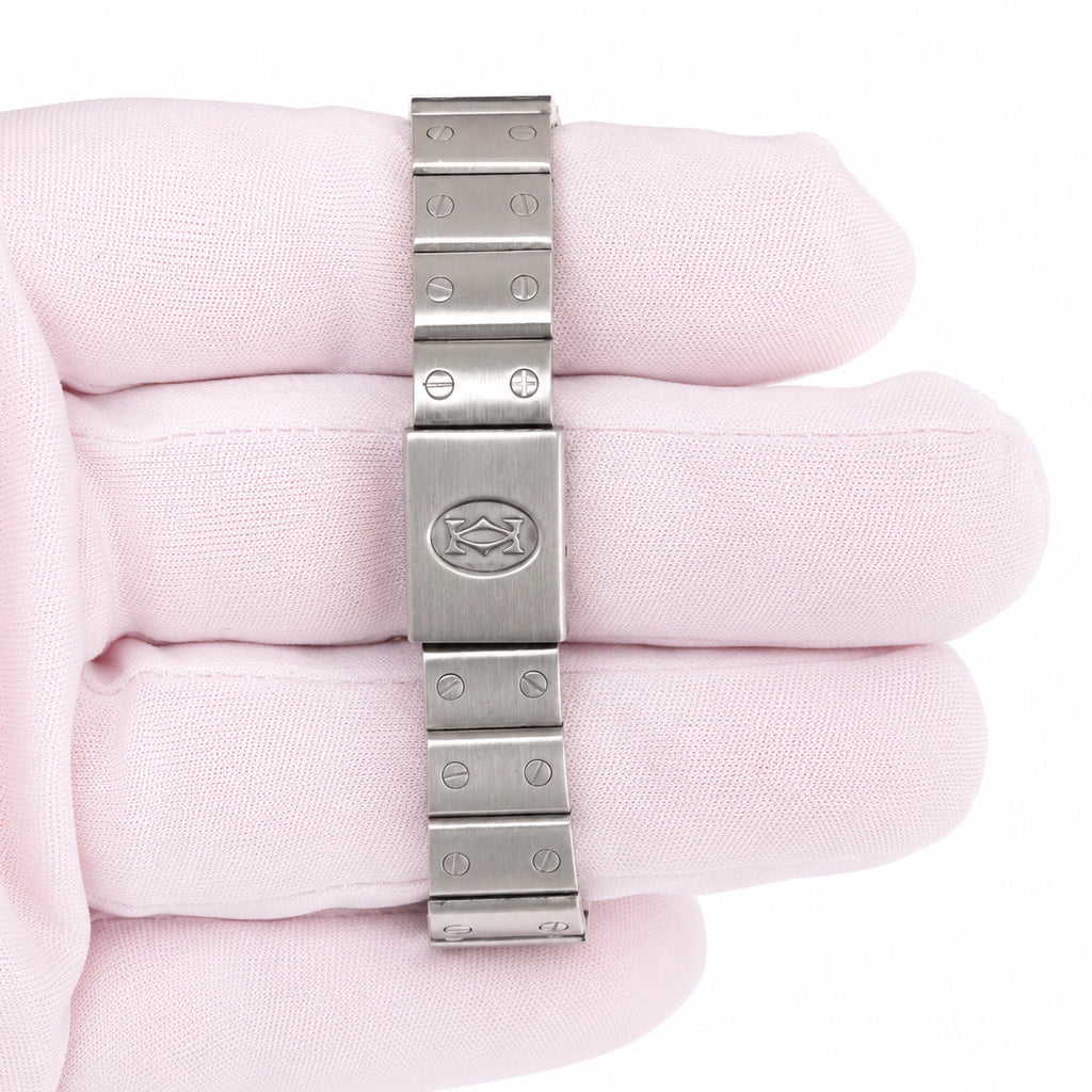 Cartier Santos Galibee White Roman Dial on Steel 1565