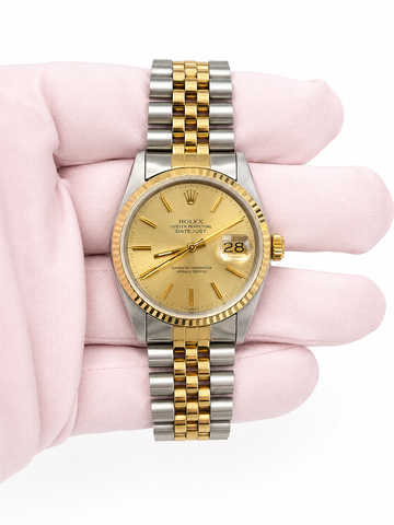 Rolex Datejust 36 Champagne Stick Dial on Jubilee 16013