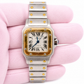 Cartier Santos Galibee White Roman Dial on Two Tone Yellow & Steel 2423