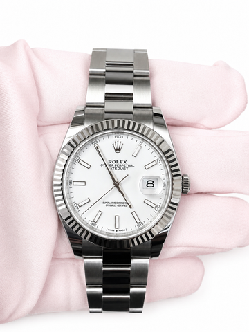 Rolex Datejust 41 White Index Dial on Oyster 126334 Card 2026