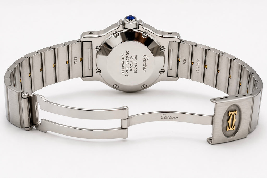 Cartier Santos Octagon White Dial on 2966