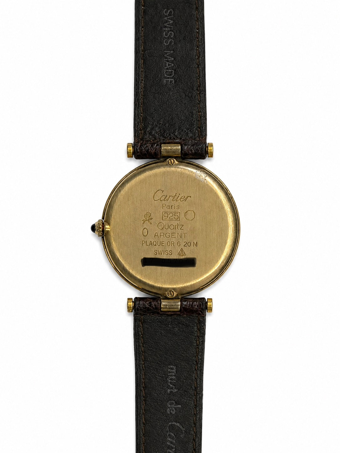 Cartier Must De Cartier Paris Champgane/Cream Dial on Brown Strap Card