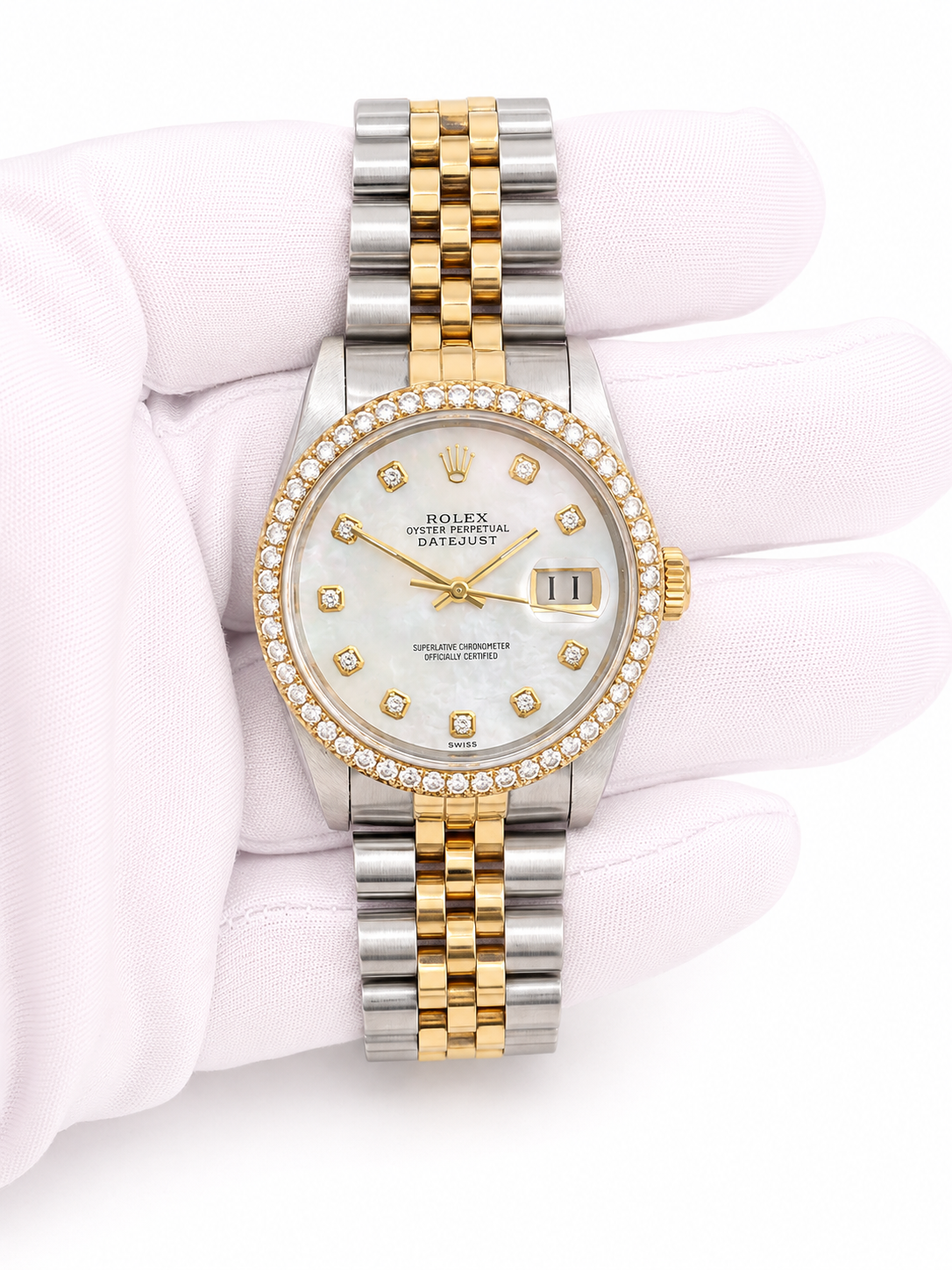 Rolex Datejust 36 MOP DIAM Dial on JUBILEE 16233