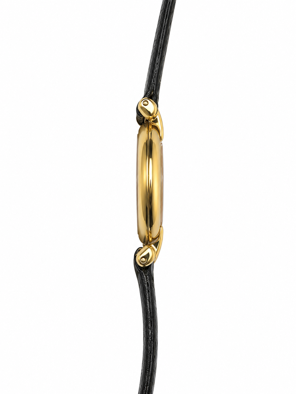 Cartier Vermeil Black Dial on BlackLeather Strap 590002