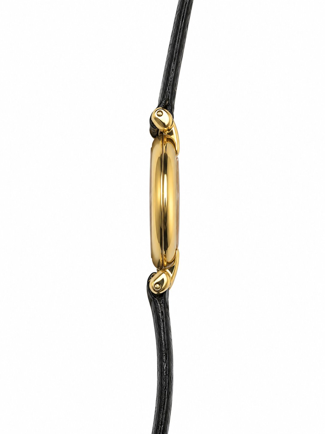 Cartier Vermeil Black Dial on BlackLeather Strap 590002