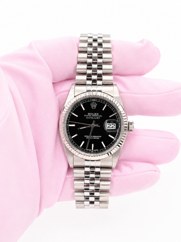 Rolex Datejust 36 Black Stick Dial on Jubilee 1601