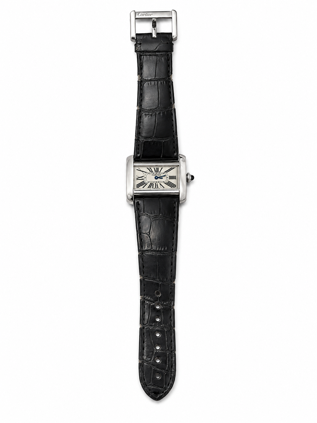 Cartier White Dial on Black Strap W6300255