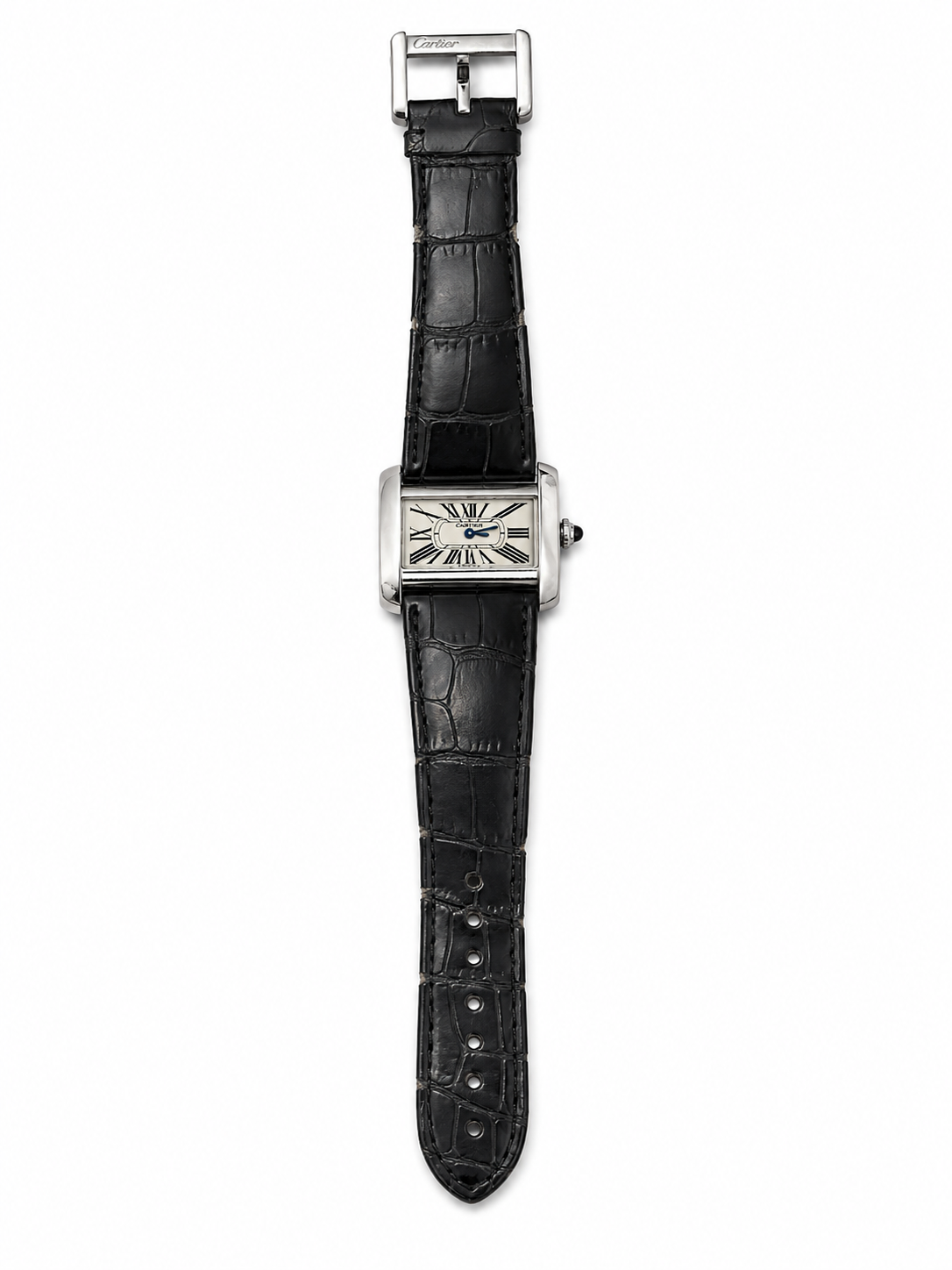 Cartier White Dial on Black Strap W6300255