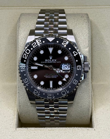 Rolex GMT Master II Black Dial on OYSTER 126710GRNR Complete 2025