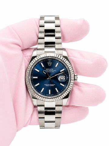 Rolex Datejust 41 Blue Stick Dial on OYSTER 126334 Complete 2025